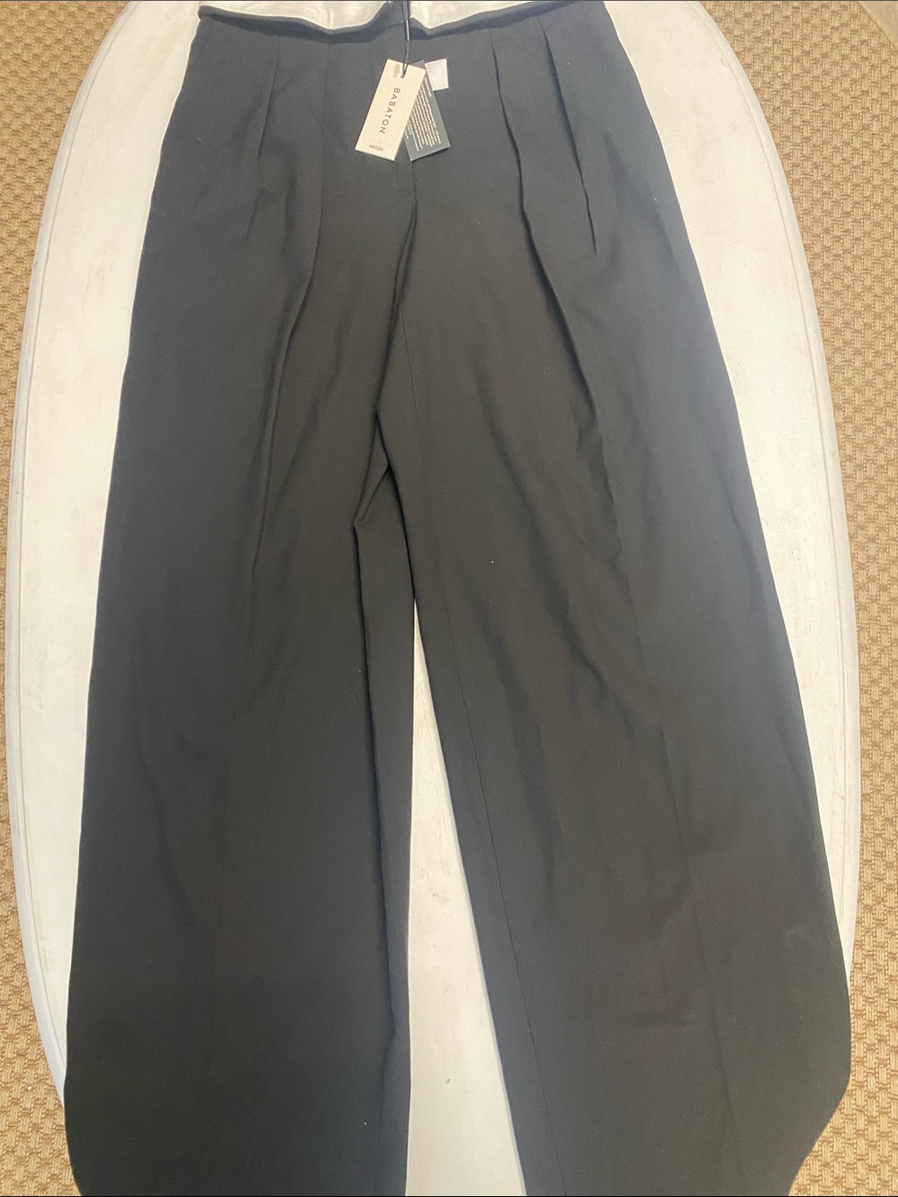 Babaton White and Black Lined Trousers